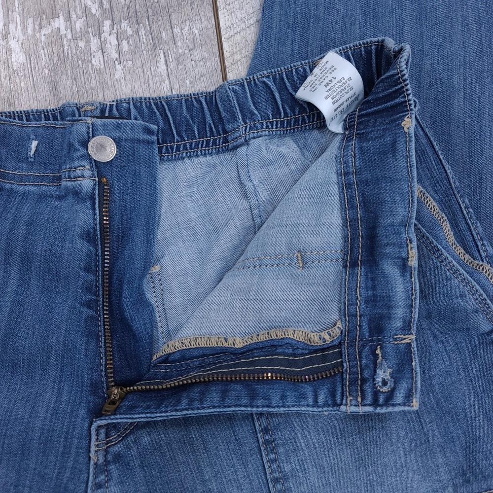 Judy Blue Pull On Jeans Womens 14W Blue Denim High Rise Patch Pocket Stretch - Picture 7 of 9